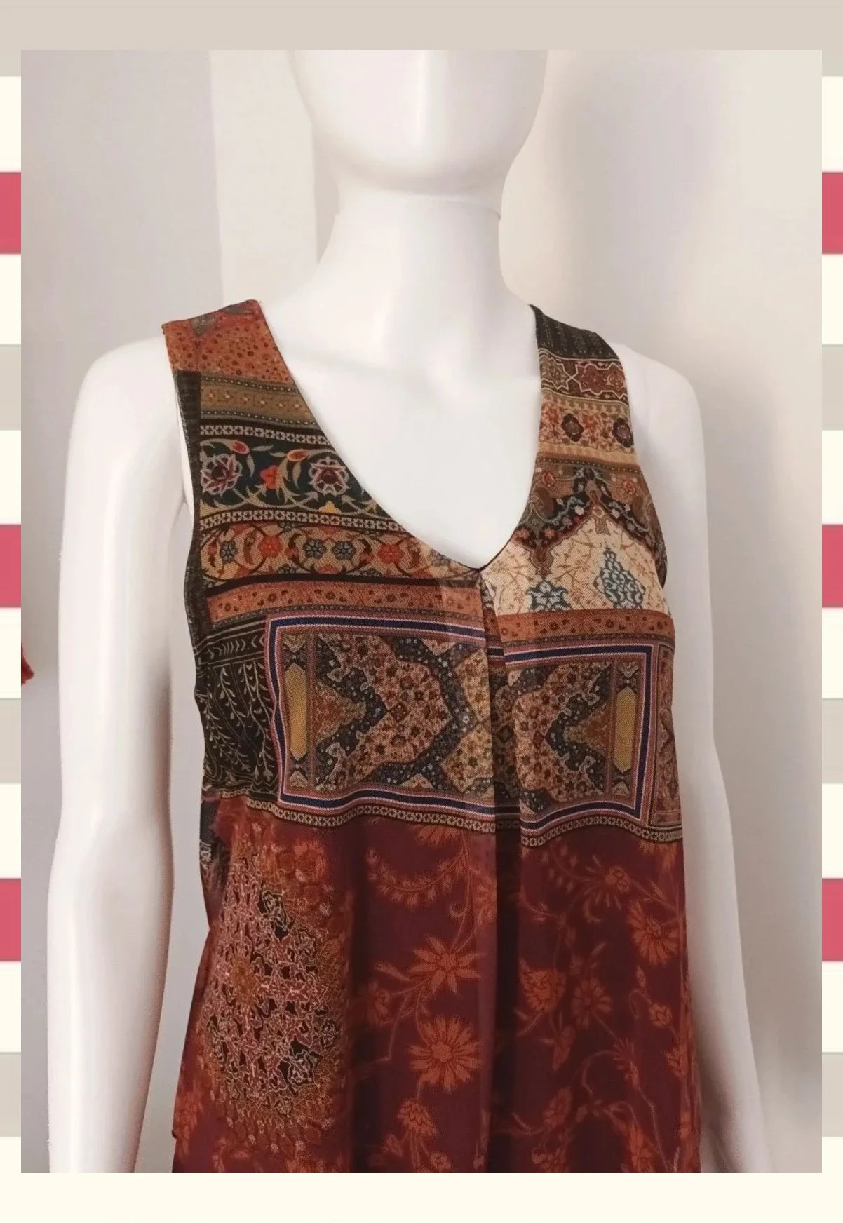 Top/túnica Desigual de Malla Estampado Etnico y Floral T.S. – Desigual – taille S / 36 / 8 5