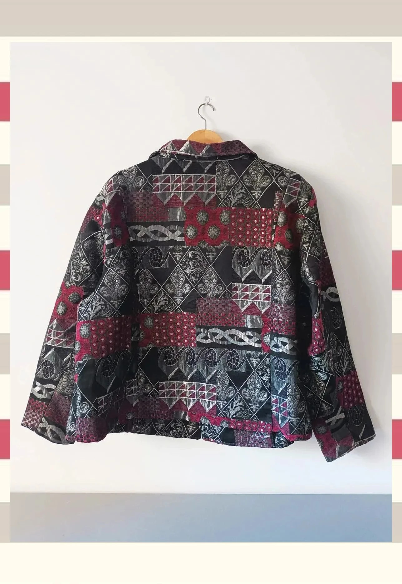 Elegante abrigo corto Brocados T.3XL – Vintage Boutique – taille XXXL / 46 / 18 2