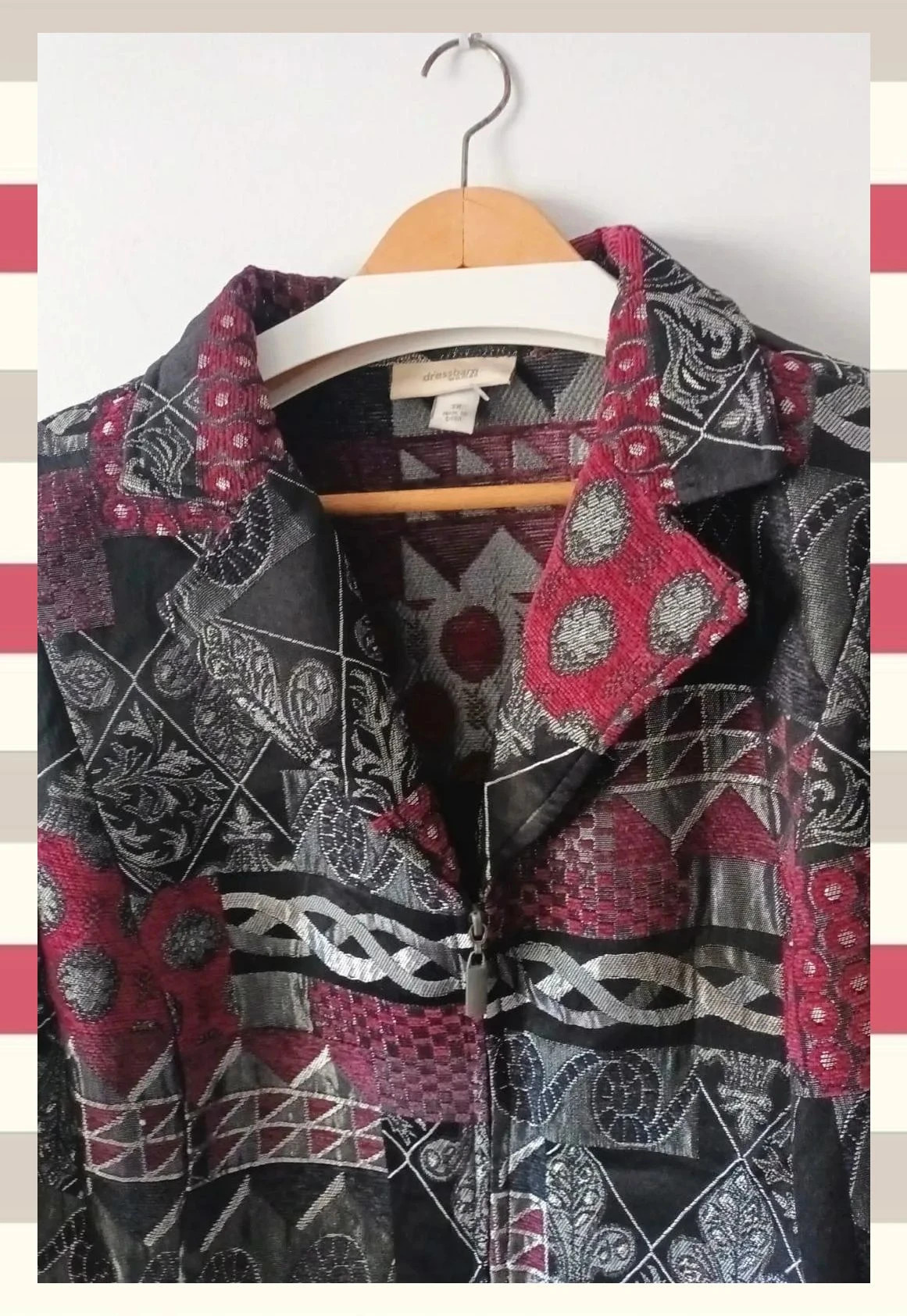 Elegante abrigo corto Brocados T.3XL – Vintage Boutique – taille XXXL / 46 / 18 3