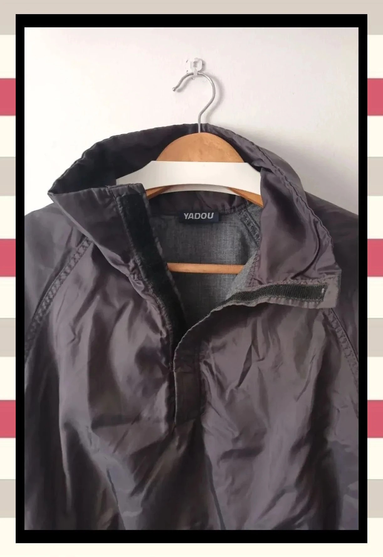Cortavientos Yadou gris oscuro XS con cordón ajustable 🧥 – Yadou – taille XS / 34 / 6 5