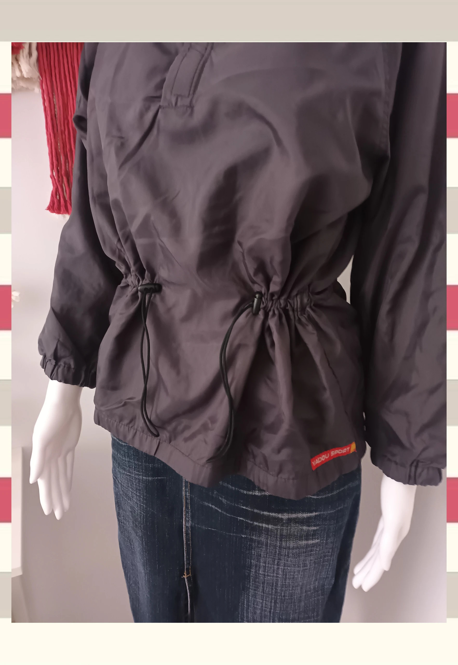 Cortavientos Yadou gris oscuro XS con cordón ajustable 🧥 – Yadou – taille XS / 34 / 6 3