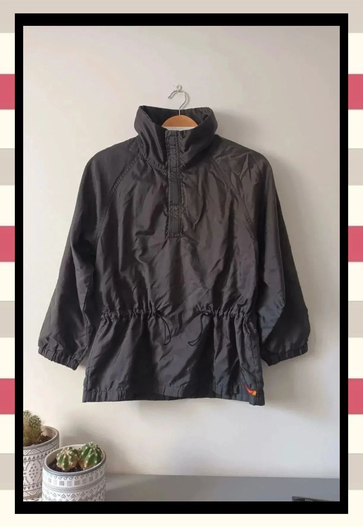 Cortavientos Yadou gris oscuro XS con cordón ajustable 🧥 – Yadou – taille XS / 34 / 6 4