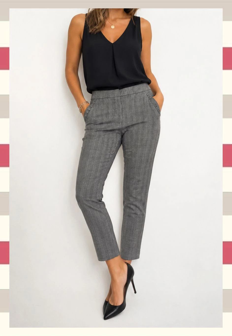 Pantalón de Vestir Cuadros by Zara Basic T M. – Zara – taille M / 38 / 10 3