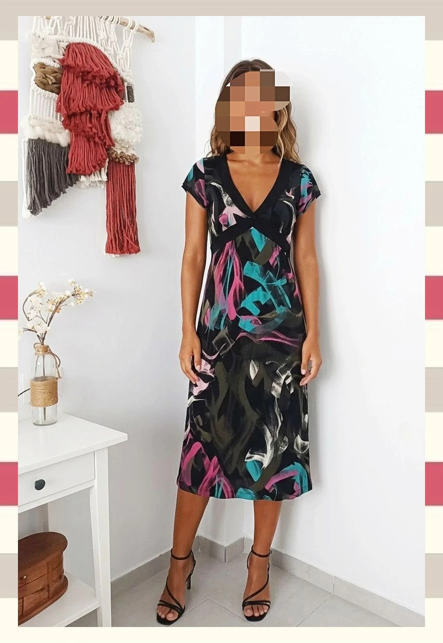 Vestido Midi Print Abstracto Marca Protest T.M. – Protest – taille M / 38 / 10 2