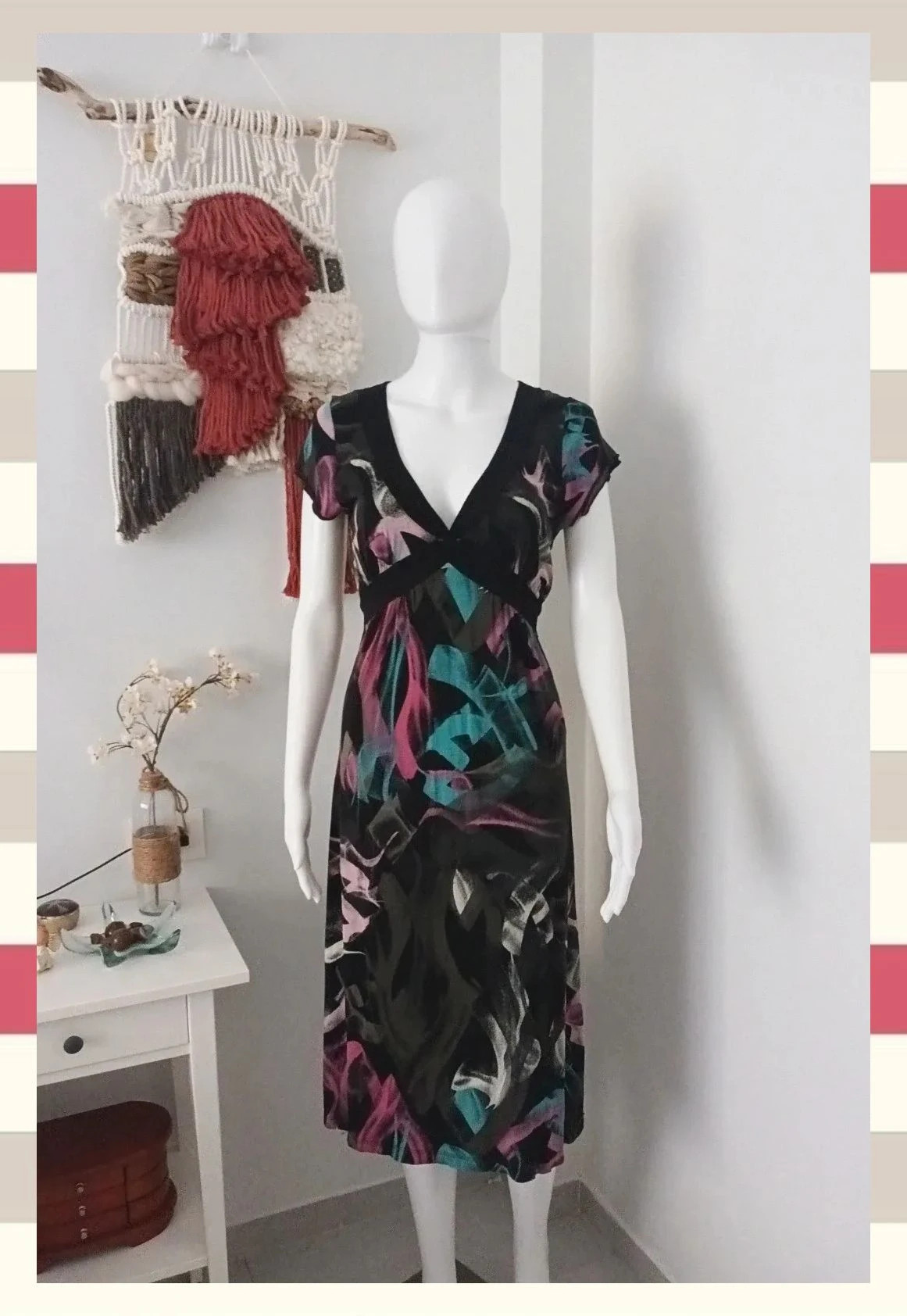 Vestido Midi Print Abstracto Marca Protest T.M. – Protest – taille M / 38 / 10