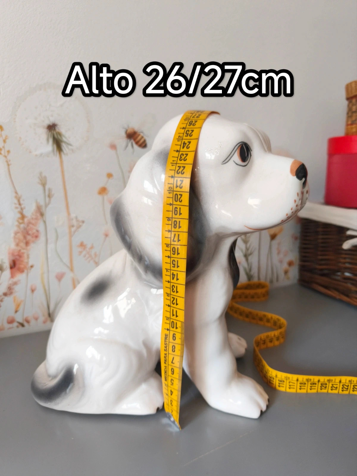 Hermosa figura Decorativa Perro Cerámica – Top Vintage 5