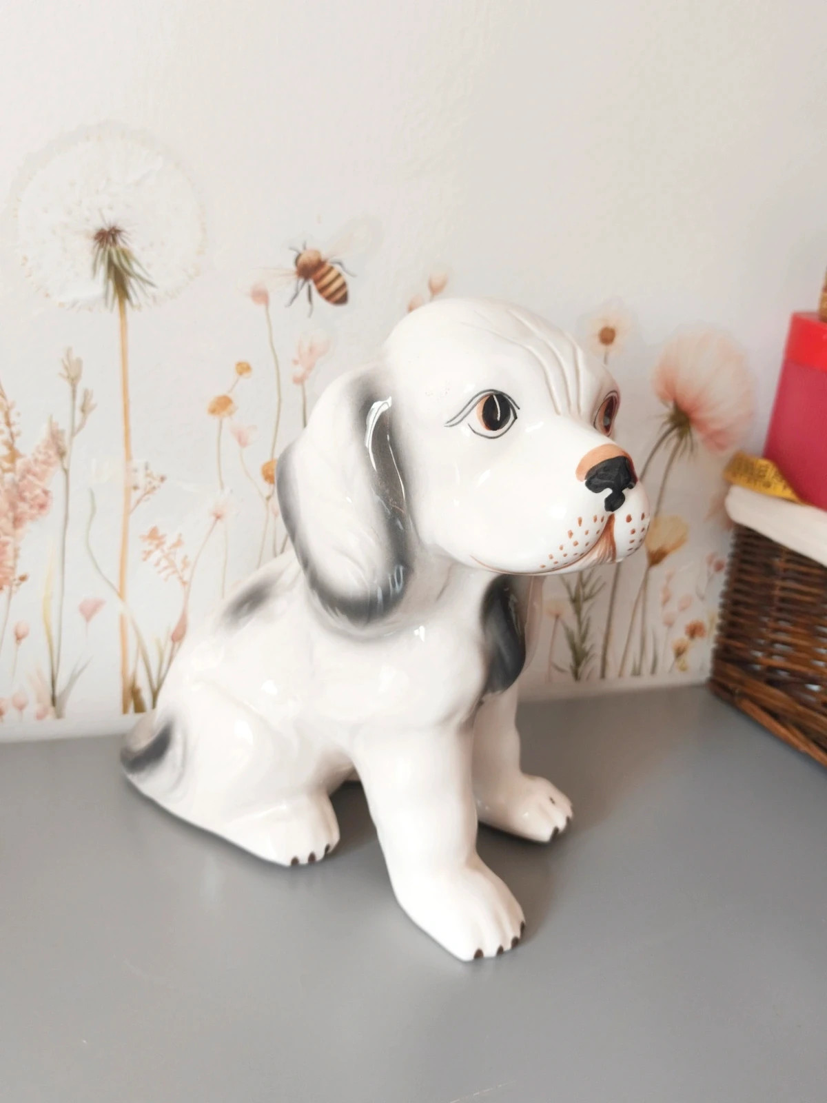Hermosa figura Decorativa Perro Cerámica