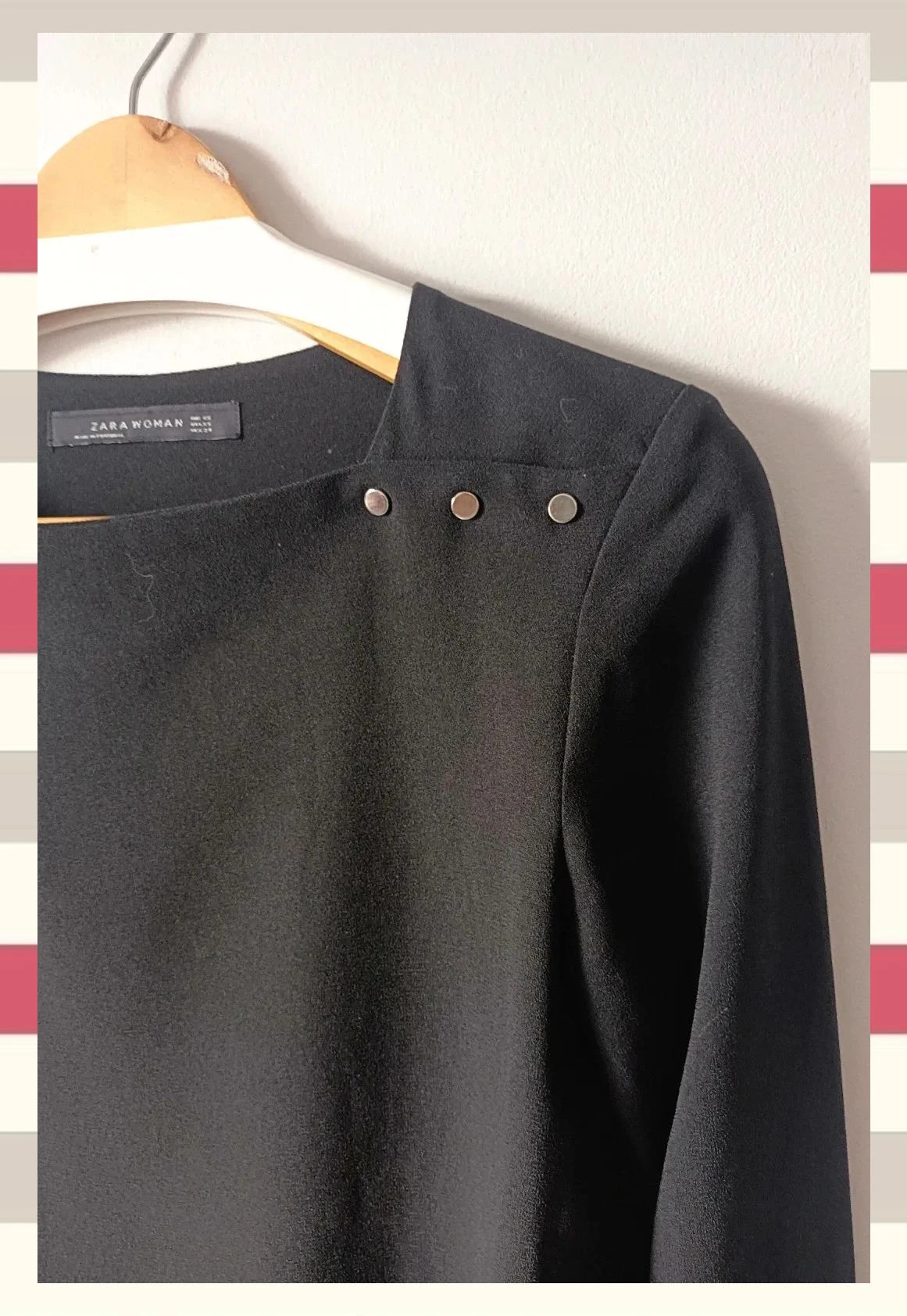 Blusa negra con detalles metálicos Zara Woman T.XS Como nueva – Zara Woman – taille XS / 34 / 6 3