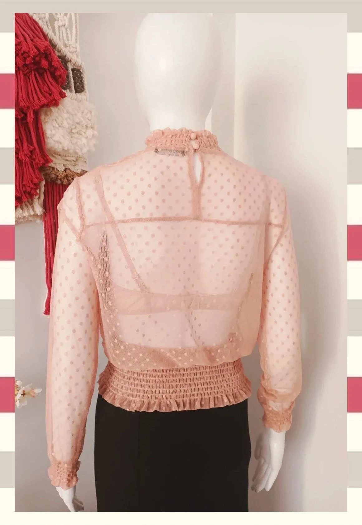 Blusa de Tul Semitransparente con Top de Encaje T.S – Inside – taille S / 36 / 8 3