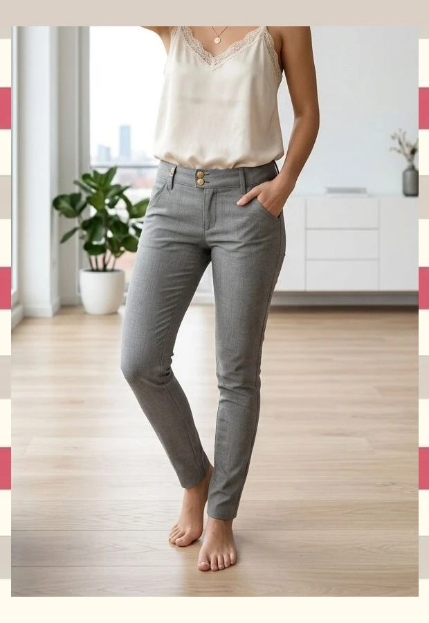 Chino gris MET talla S (36) - pitillo tobillero, buen estado – Met – taille S / 36 / 8 2