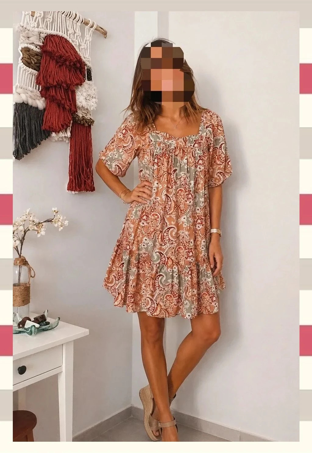 Vestido Mini con Estampado Cachemira/Paisley T.S – MNG Casual – taille S / 36 / 8 3