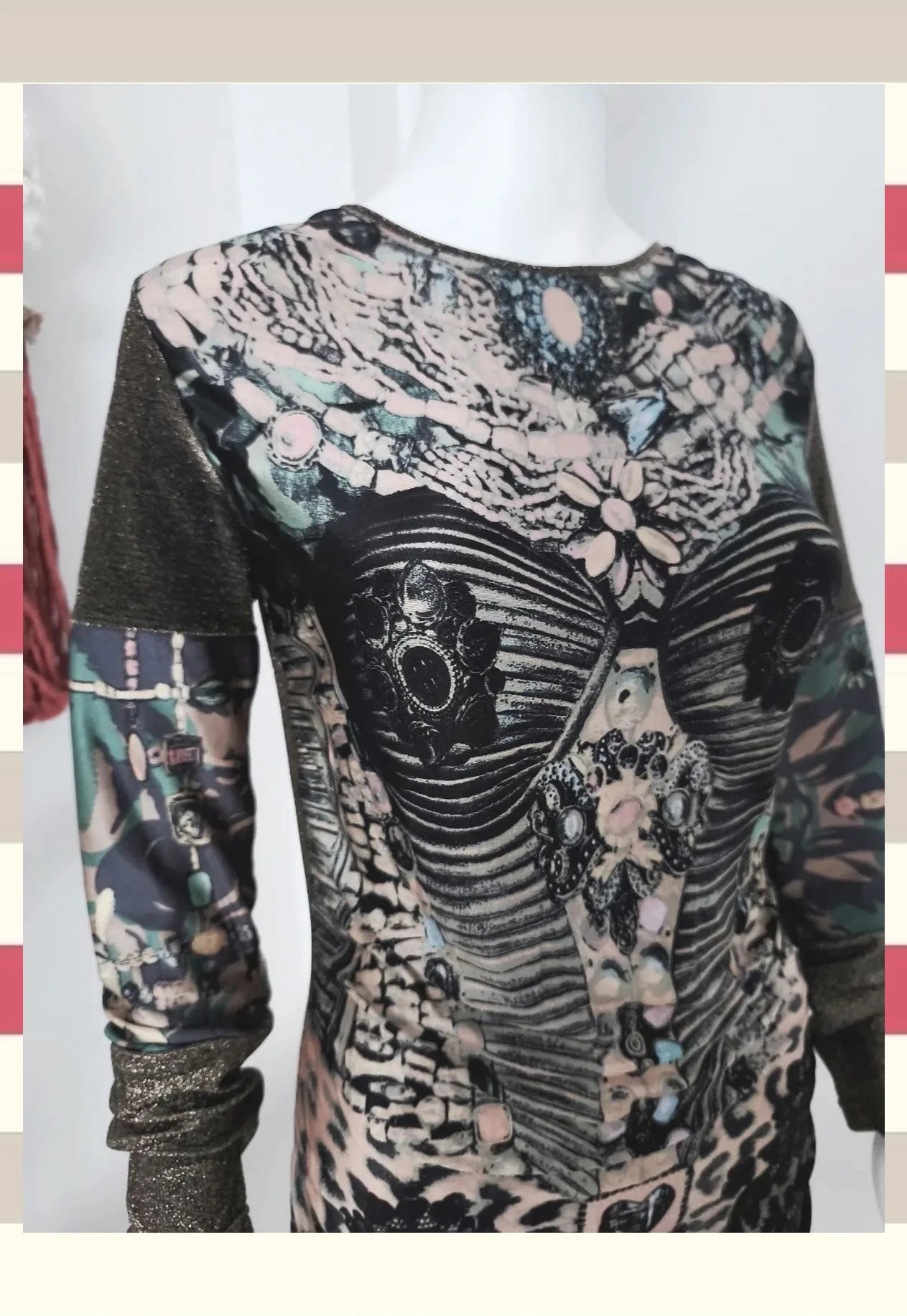 Camiseta/Vestido corto Bazar de Christian LaCroix T L. Edición Vintage/ Lurex – Christian Lacroix – taille L / 40 / 12 5