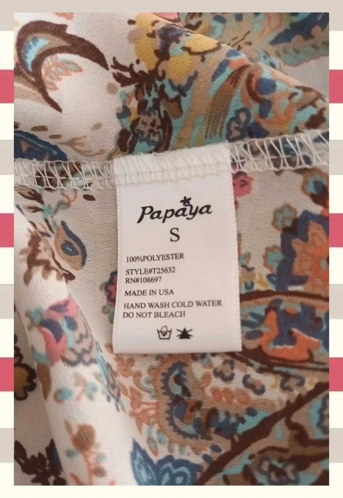 Top/Bluson con Estampado Paisley T.S. – Papaya – taille S / 36 / 8 5
