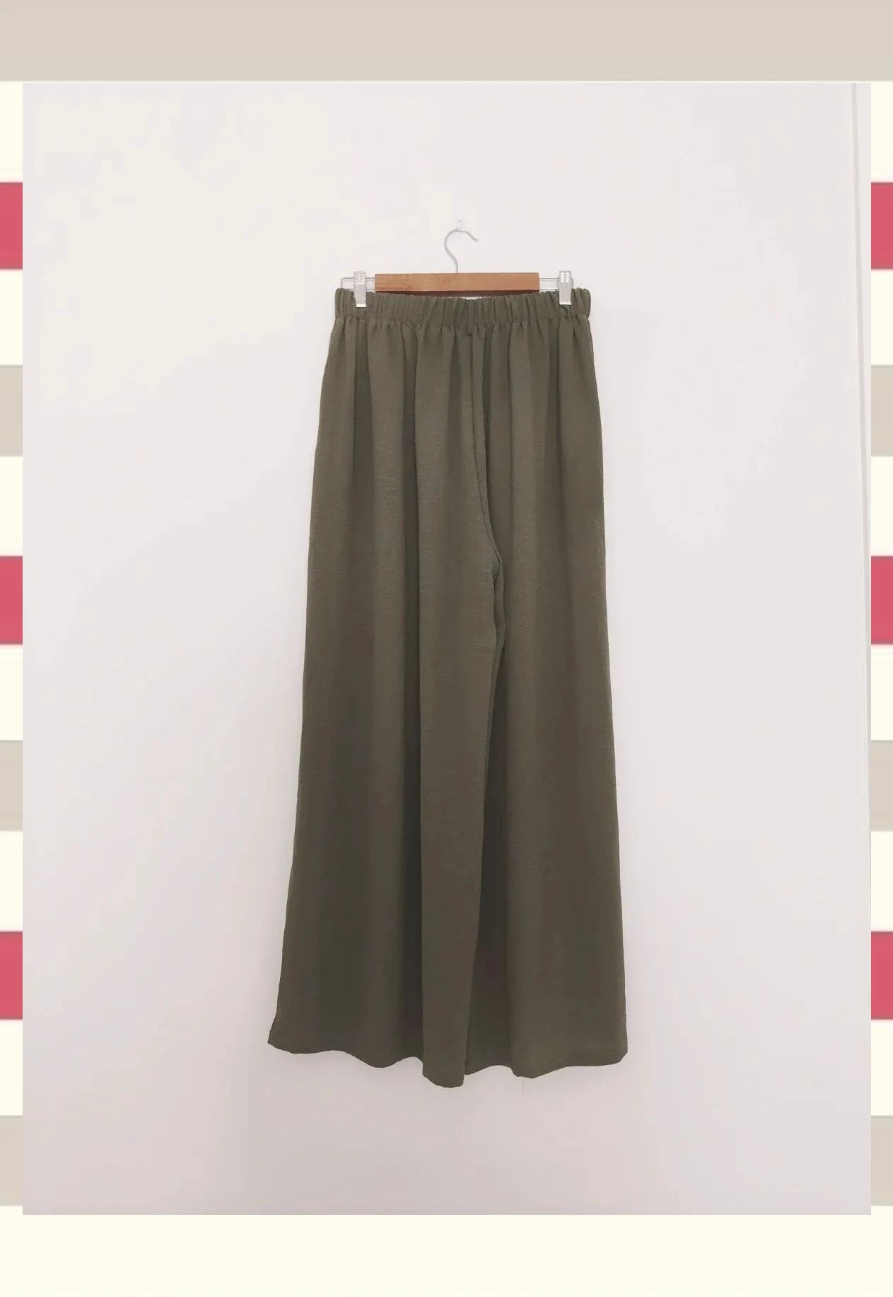Pantalón Palazzo Fluido Verde Caqui – Boutique Bohéme – taille XXL / 44 / 16 2
