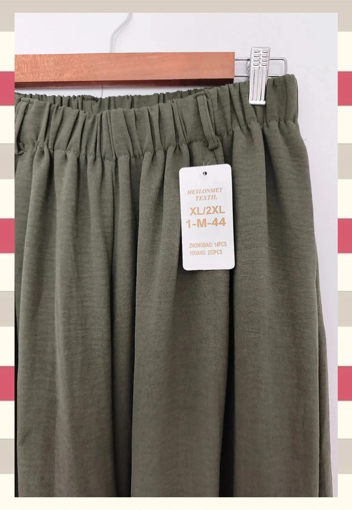 Pantalón Palazzo Fluido Verde Caqui – Boutique Bohéme – taille XXL / 44 / 16 4