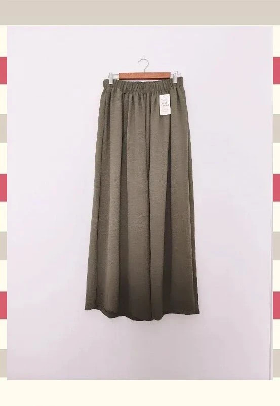 Pantalón Palazzo Fluido Verde Caqui