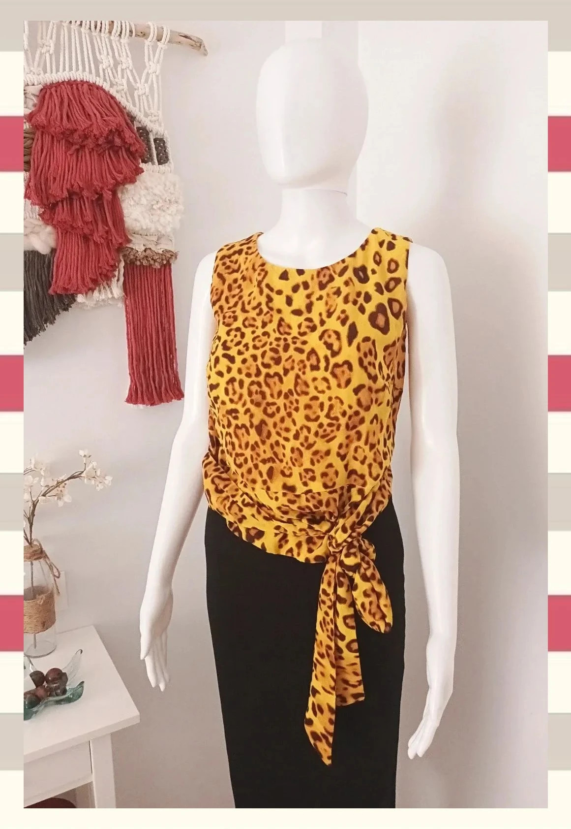 Elegante Top/ Blusa By Carlo Pascual Print Animal T. M.