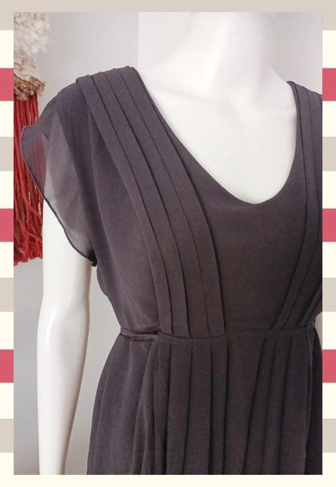Vestido Invitada Gris Antracita T.XL Usado una vez – ML STYLE – taille XL / 42 / 14 4