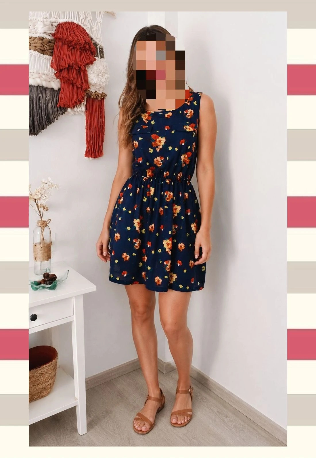 Vestido corto floral Atmosphere Talla M (38) azul marino - Muy bueno – Atmosphere – taille M / 38 / 10 2