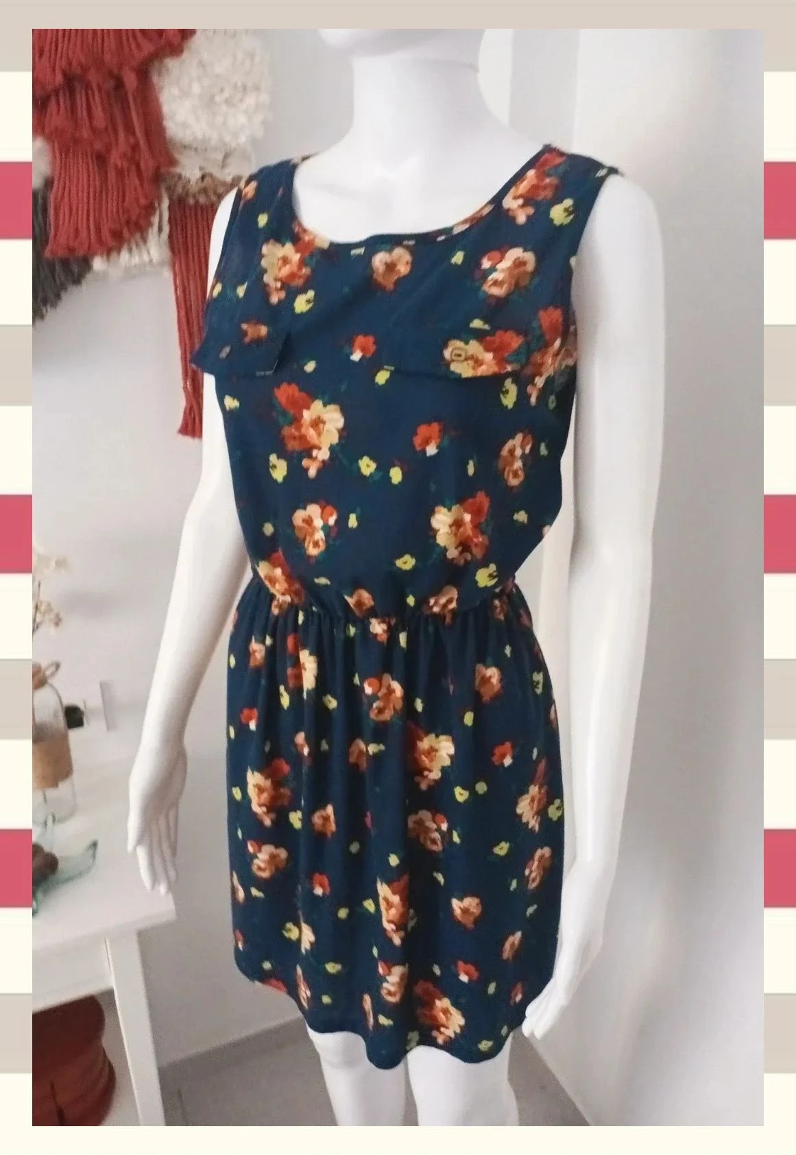 Vestido corto floral Atmosphere Talla M (38) azul marino - Muy bueno – Atmosphere – taille M / 38 / 10 4