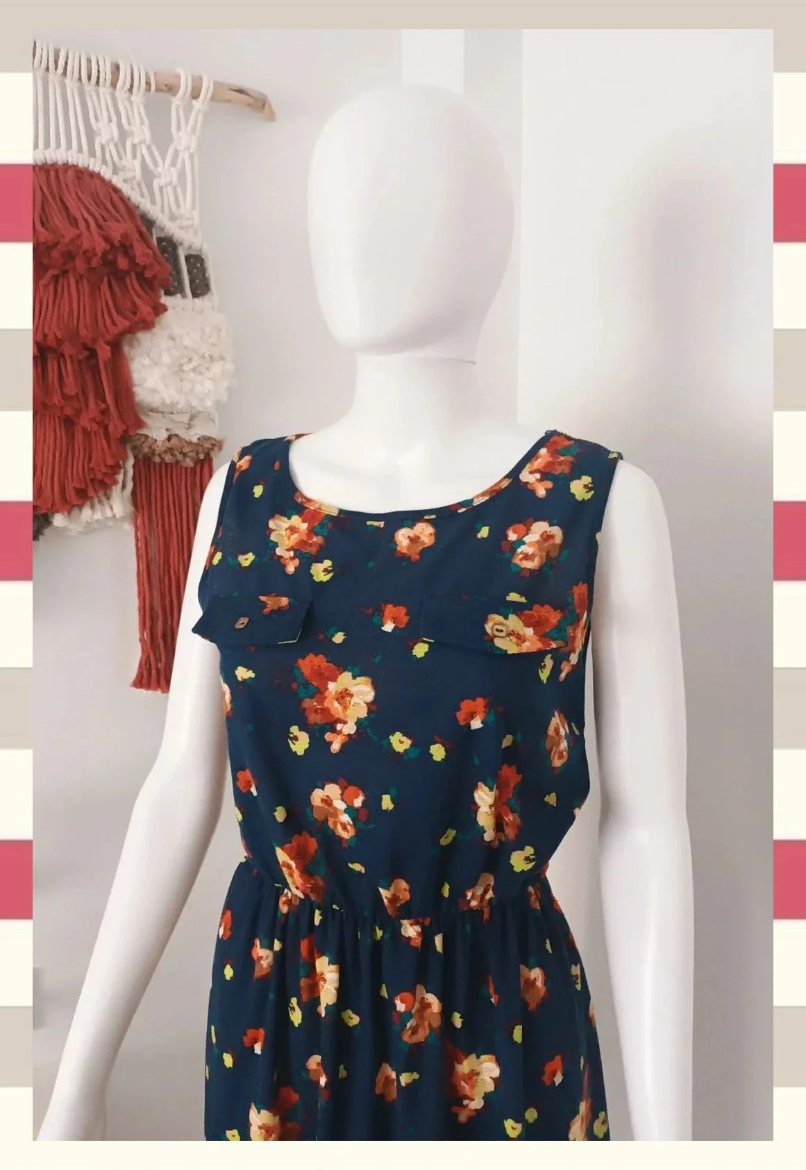 Vestido corto floral Atmosphere Talla M (38) azul marino - Muy bueno – Atmosphere – taille M / 38 / 10 3