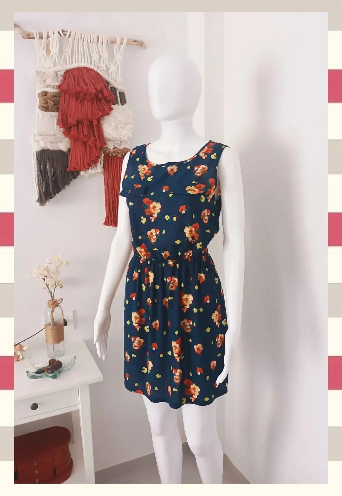 Vestido corto floral Atmosphere Talla M (38) azul marino - Muy bueno
