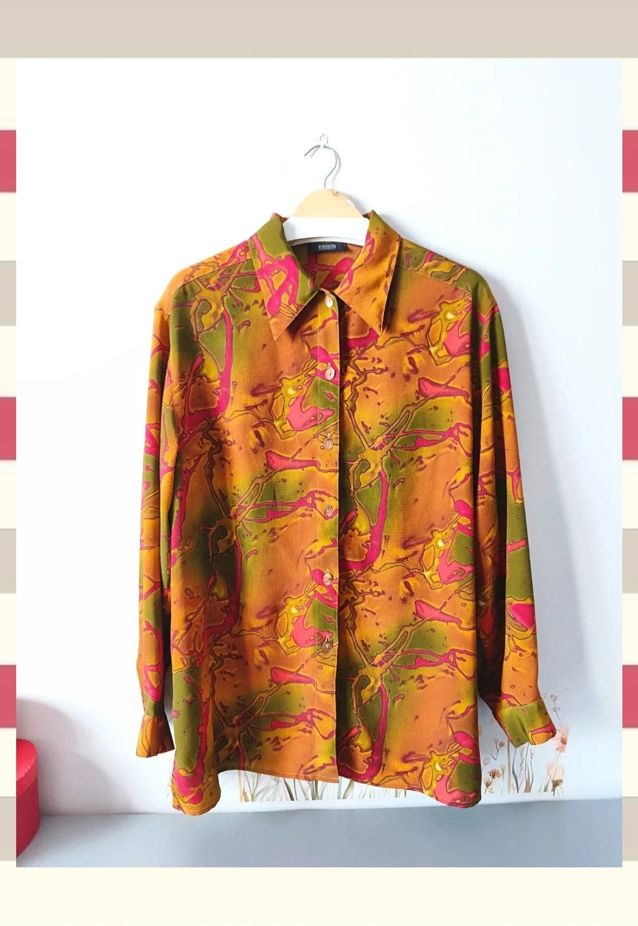 Camisa Vintage Fred Sabatier Estampado psicodélico T.46