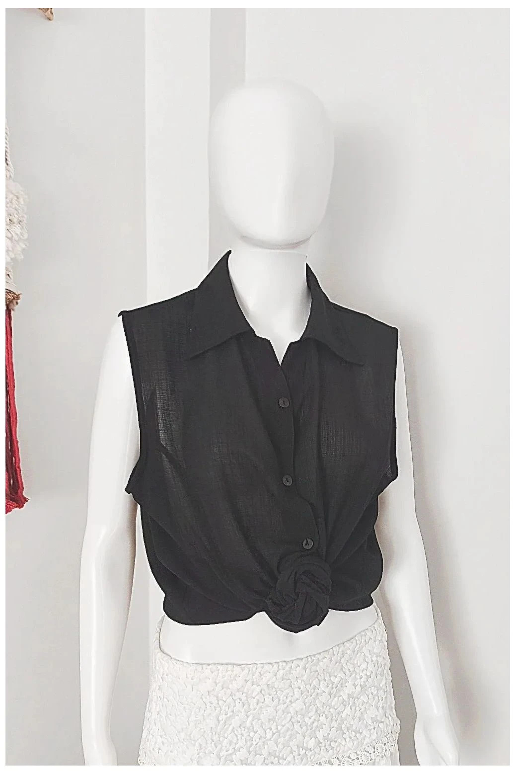 Camisa Vintage Ligera sin mangas Multiposicion T.L