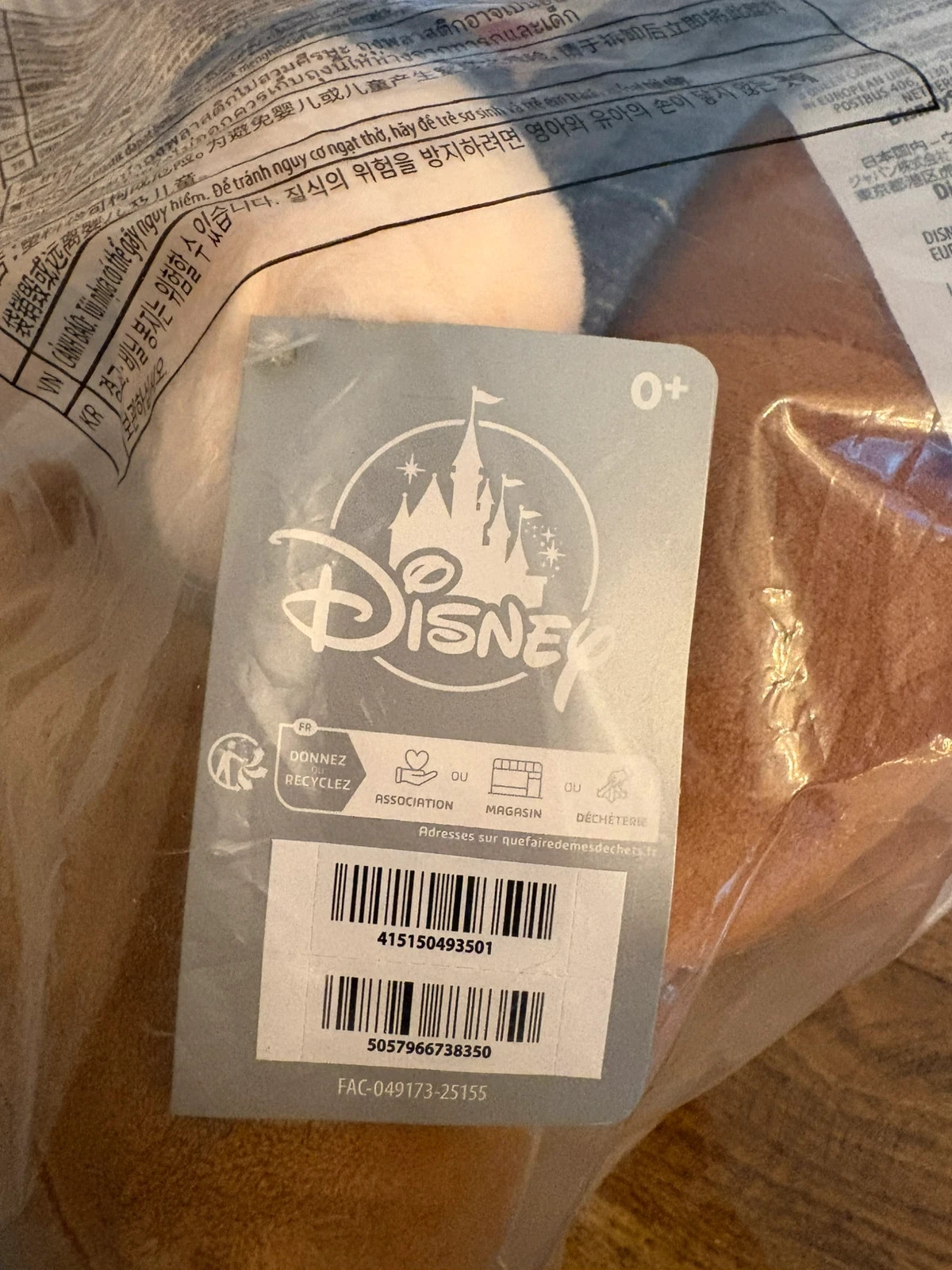 Peluche Grincheux Pyjama Blanche Neige Disney – Disney – taille 3 mois 2
