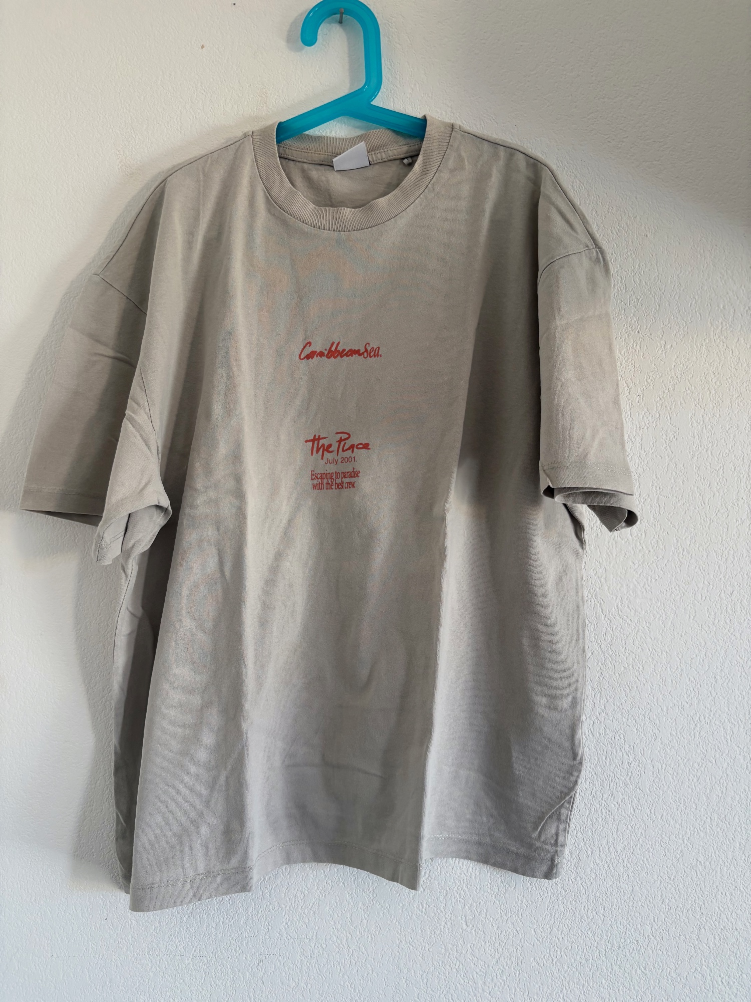 T-shirt oversize beige imprimé Bershka