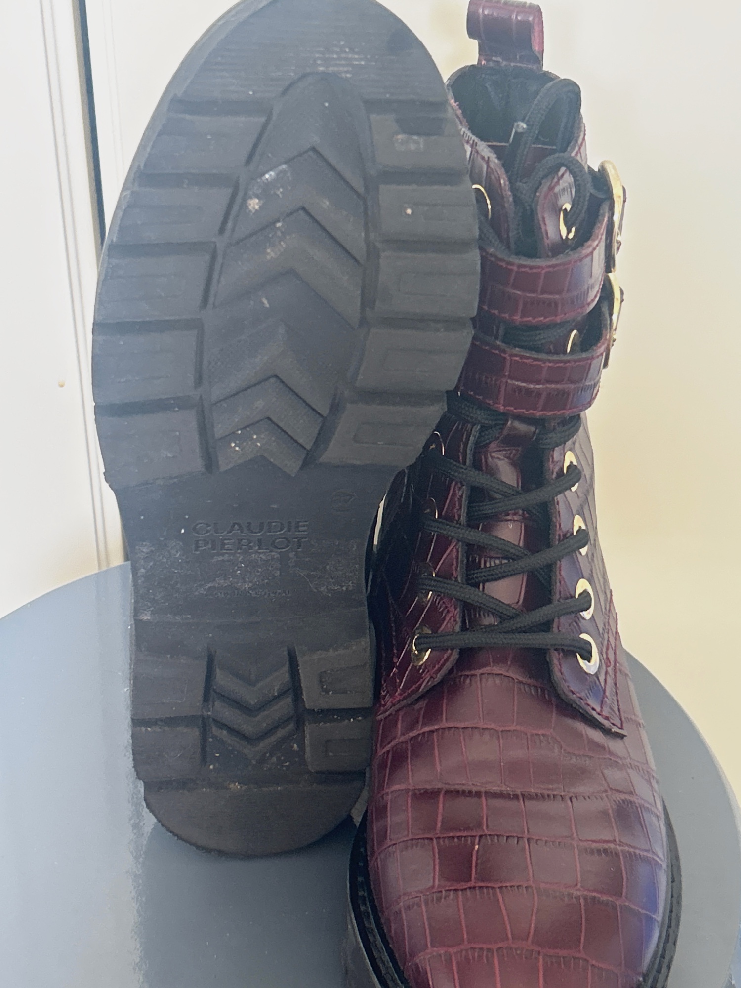 Bottines Claudie Pierlot bordeaux croco T37 – Claudie Pierlot – taille EU 37 2
