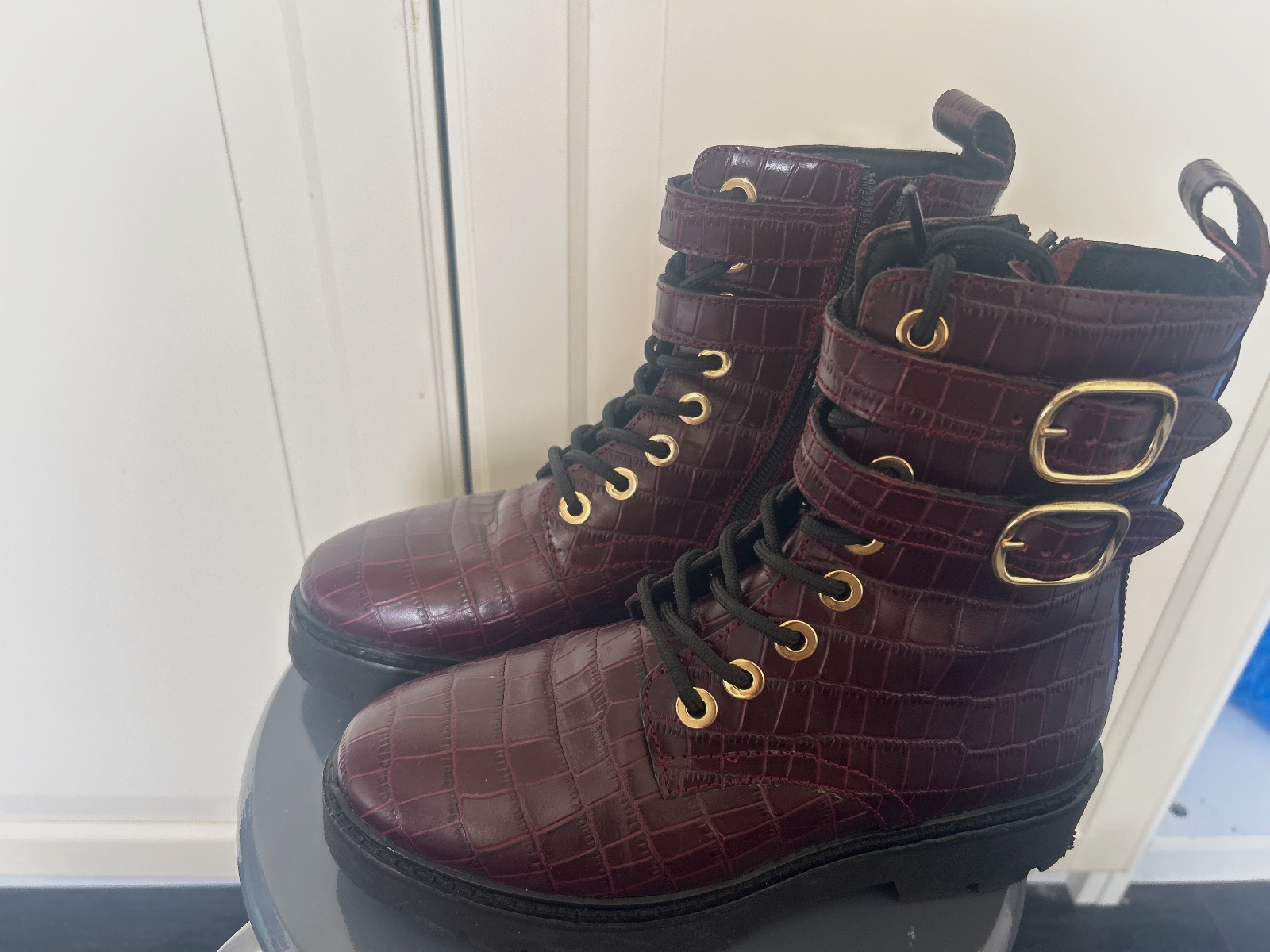 Bottines Claudie Pierlot bordeaux croco T37 – Claudie Pierlot – taille EU 37 3
