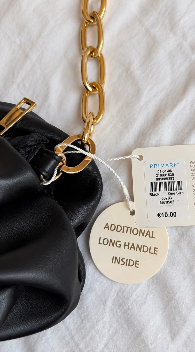 Sac à main Primark noir effet cuir avec chaîne dorée – Primark – taille Taille unique 2