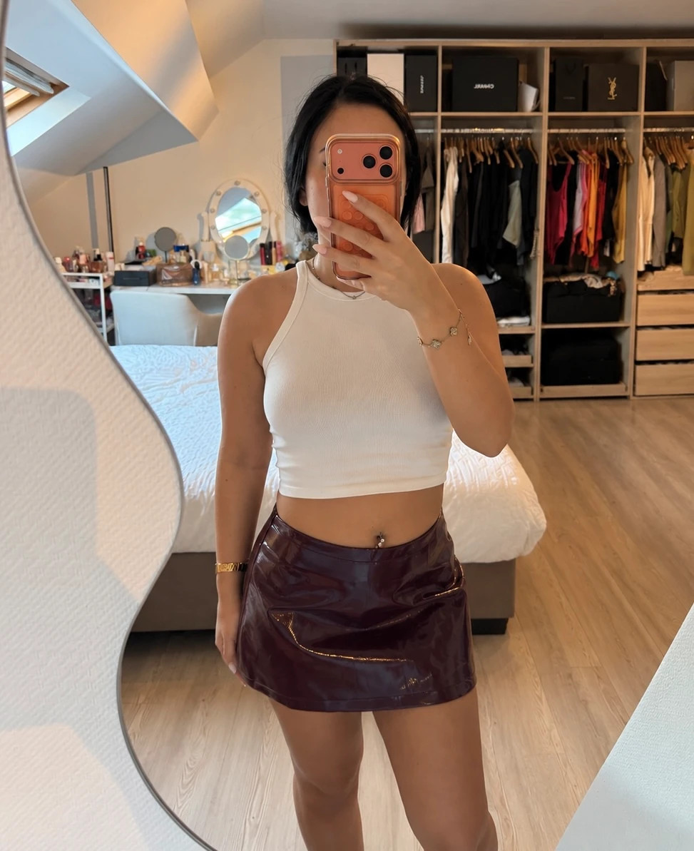 Jupe vinyle bordeaux SHEIN taille M neuve – Shein – taille 38 2