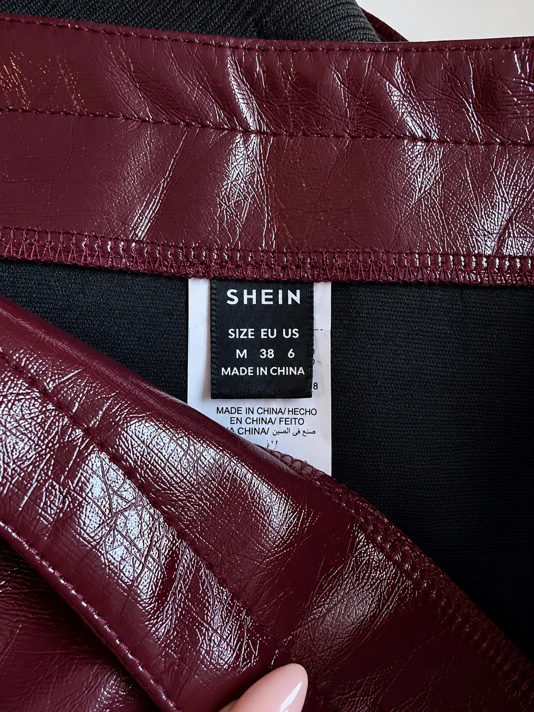 Jupe vinyle bordeaux SHEIN taille M neuve – Shein – taille 38 3