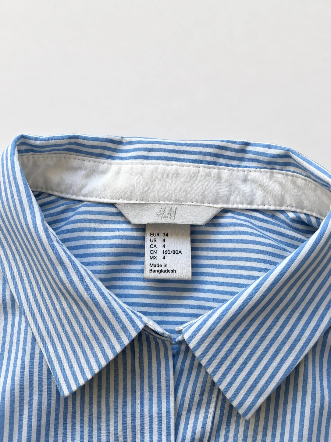 Chemise H&M rayée bleu ciel et blanc - Taille 34 – H&M – taille 34 2