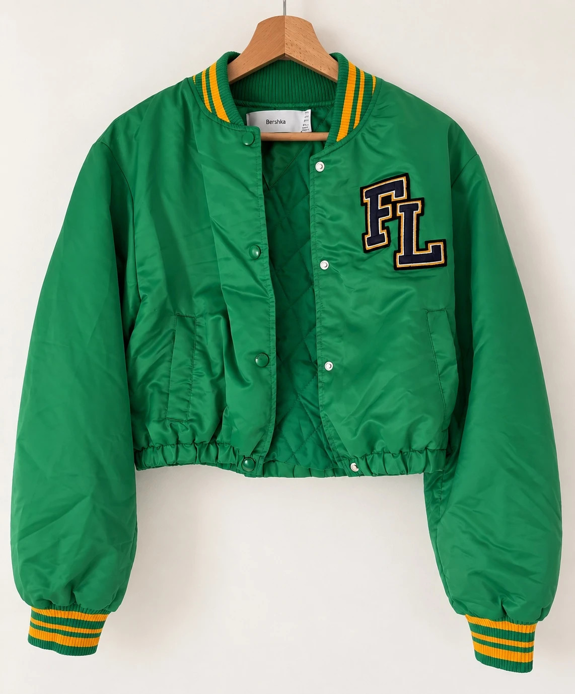 Bomber Bershka vert style varsity taille M