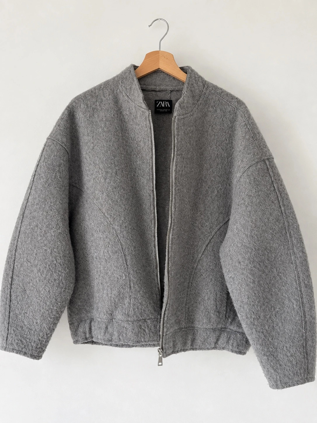 Veste oversize Zara grise texturée – XS/S
