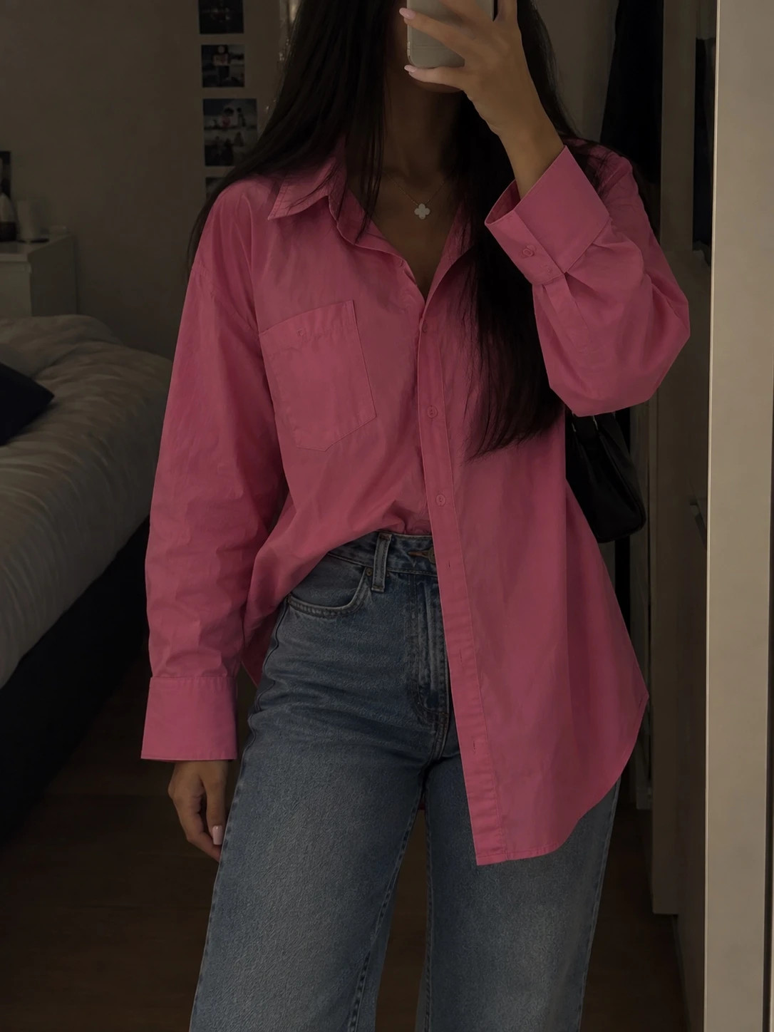 Chemise oversize Zara rose – Taille M