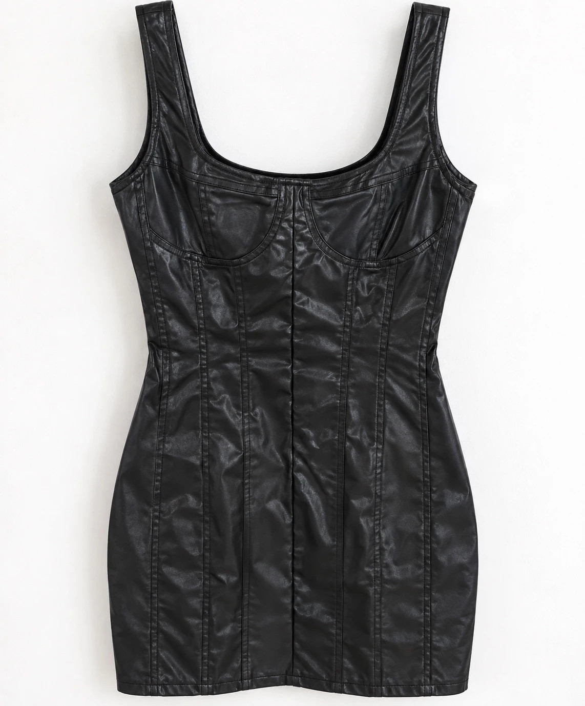 Robe courte Bershka noire effet cuir – Taille M – Bershka – taille M / 38 / 10 2