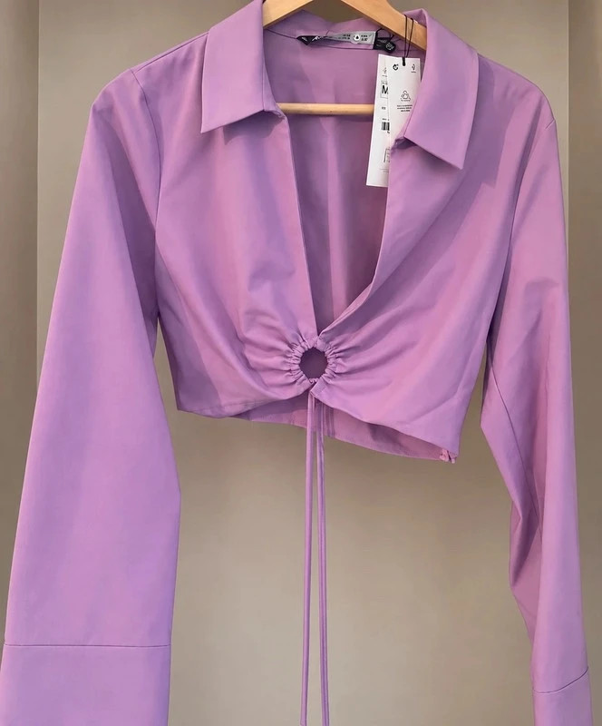 Top court Zara violet/lilas à anneau et liens - Taille M – Zara – taille M / 38 / 10 2