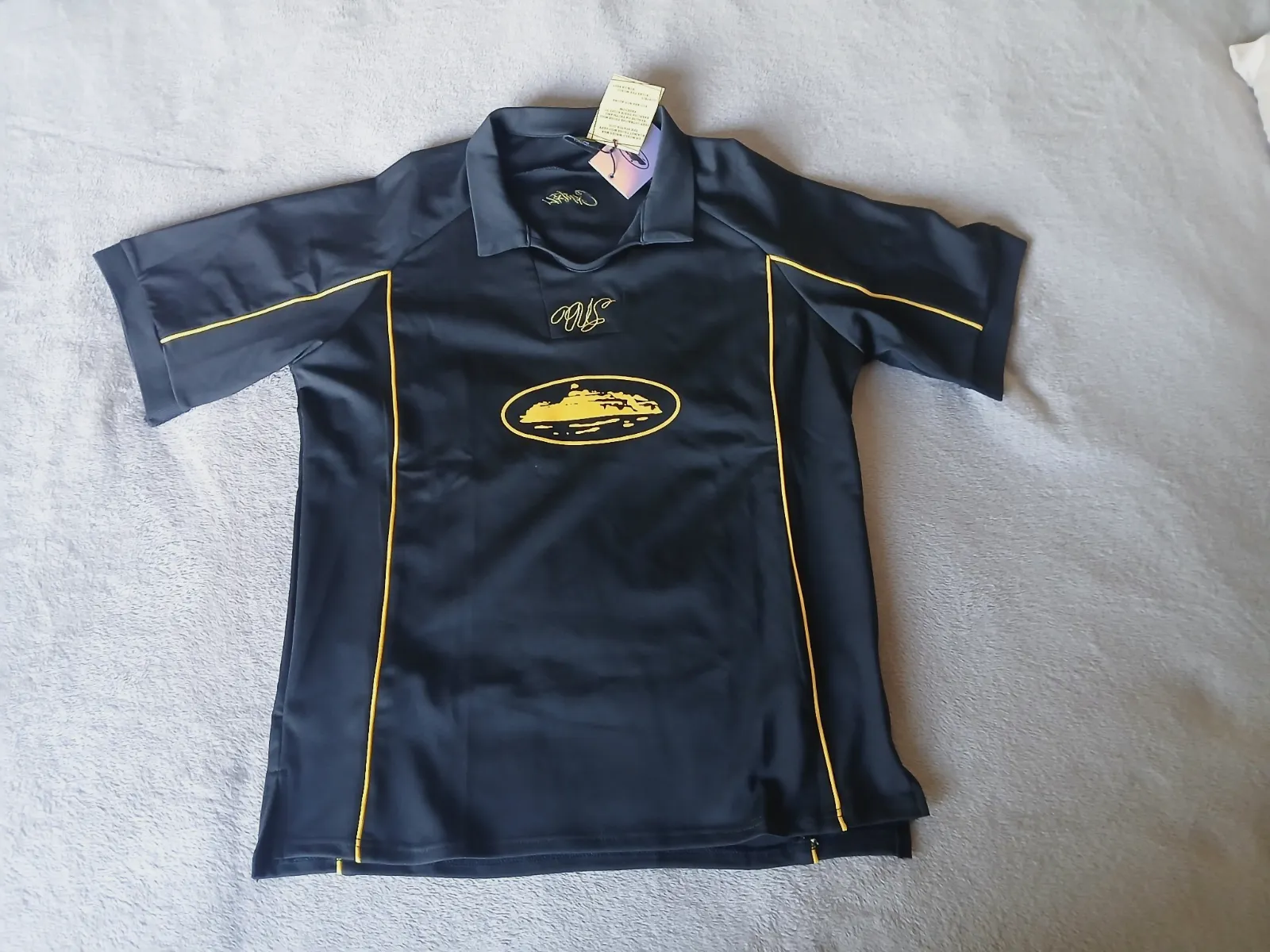 Camiseta Polo Corteiz Negra Talla L