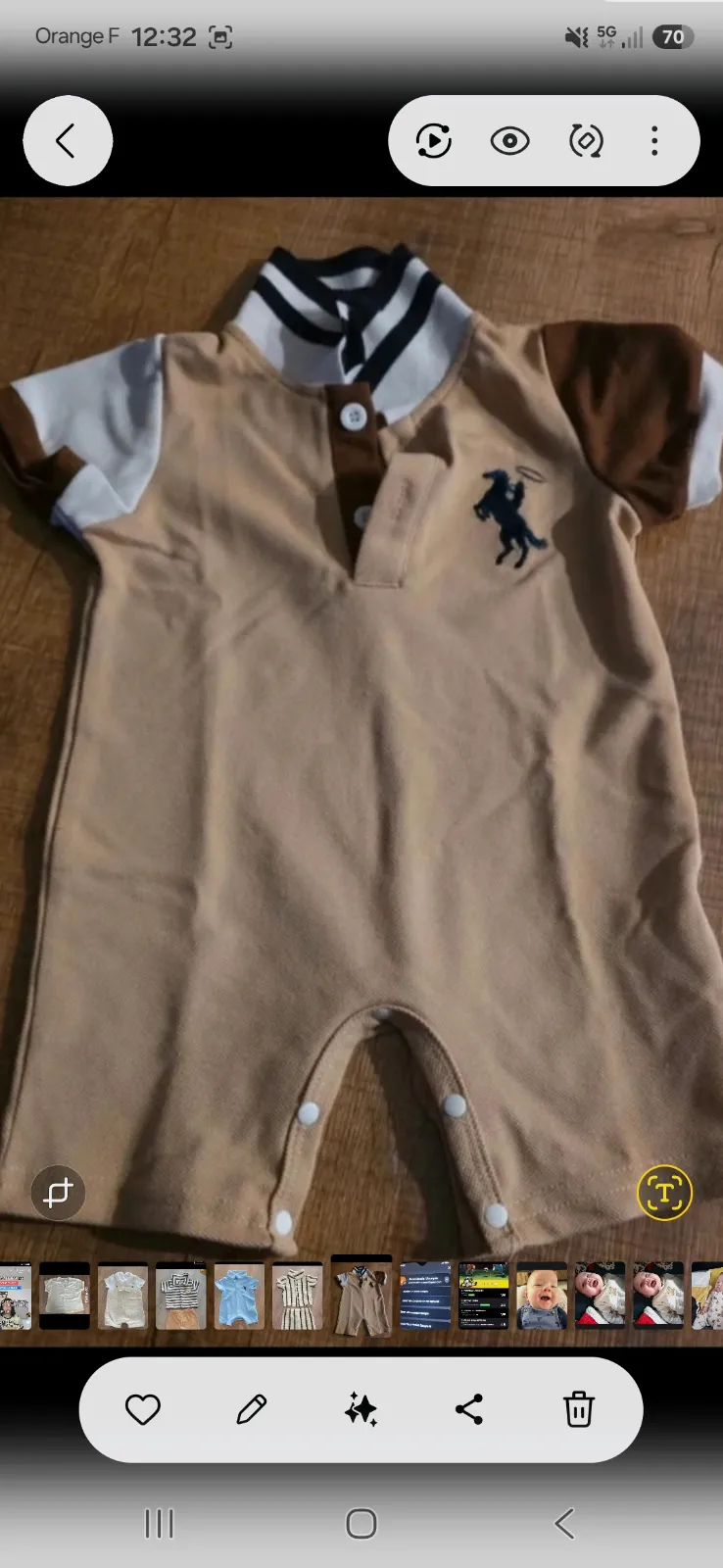 Combinaison beige bébé style polo – Shein – taille 3 mois 3