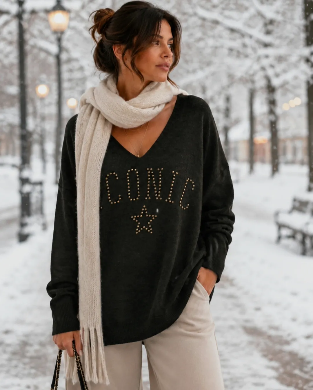 Pull fin iconic 22% angora  – Boutique Parisienne – taille L 2