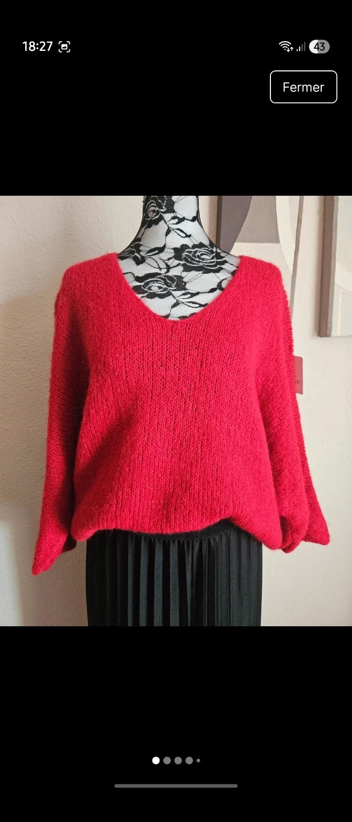 Pull oversize doux avec alpaga - Taille unique 36 au 42 - Made in ltaly – Made In Italy – taille L / 40 / 12 2