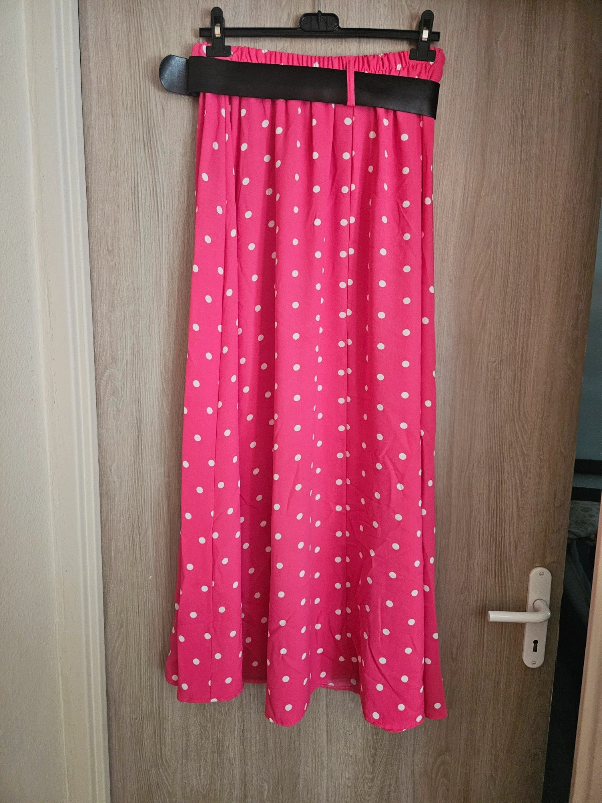 Jupe longue fluide à pois +ceinture - TU 36 au 44 – Boutique Parisienne – taille L / 40 / 12 5
