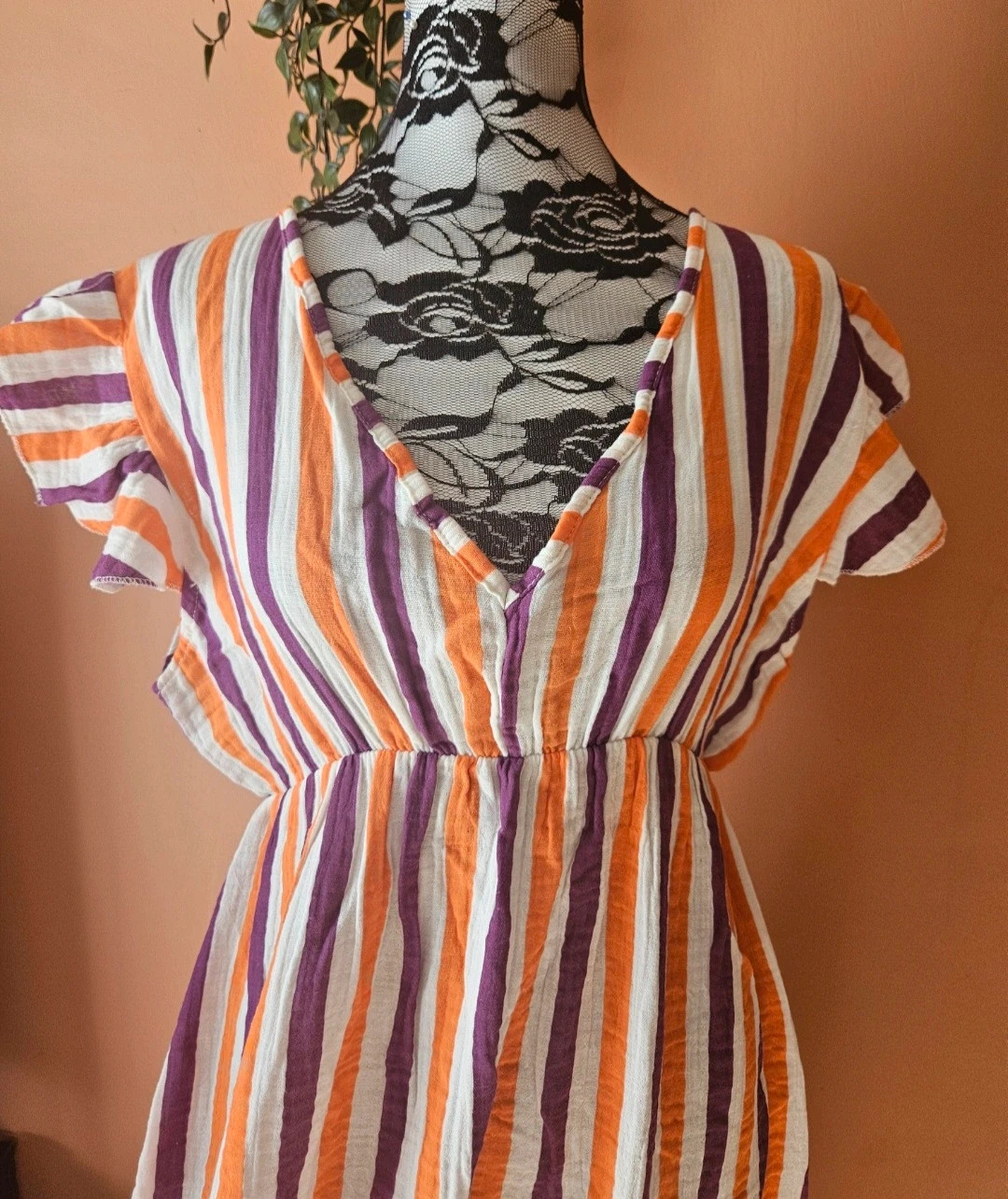 🧡Jolie robe en coton motifs rayures - TU 36 au 42 - Made in Italy🧡 – made in ltaly – taille L / 40 / 12 2