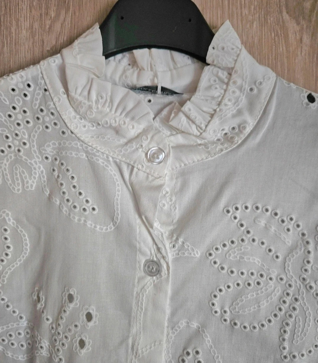 Magnifique chemise en coton col victorien et broderies - TU 36 au 42- Made in Italy – Boutique Parisienne – taille L / 40 / 12 2