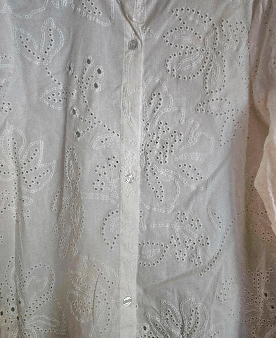 Magnifique chemise en coton col victorien et broderies - TU 36 au 42- Made in Italy – Boutique Parisienne – taille L / 40 / 12 3