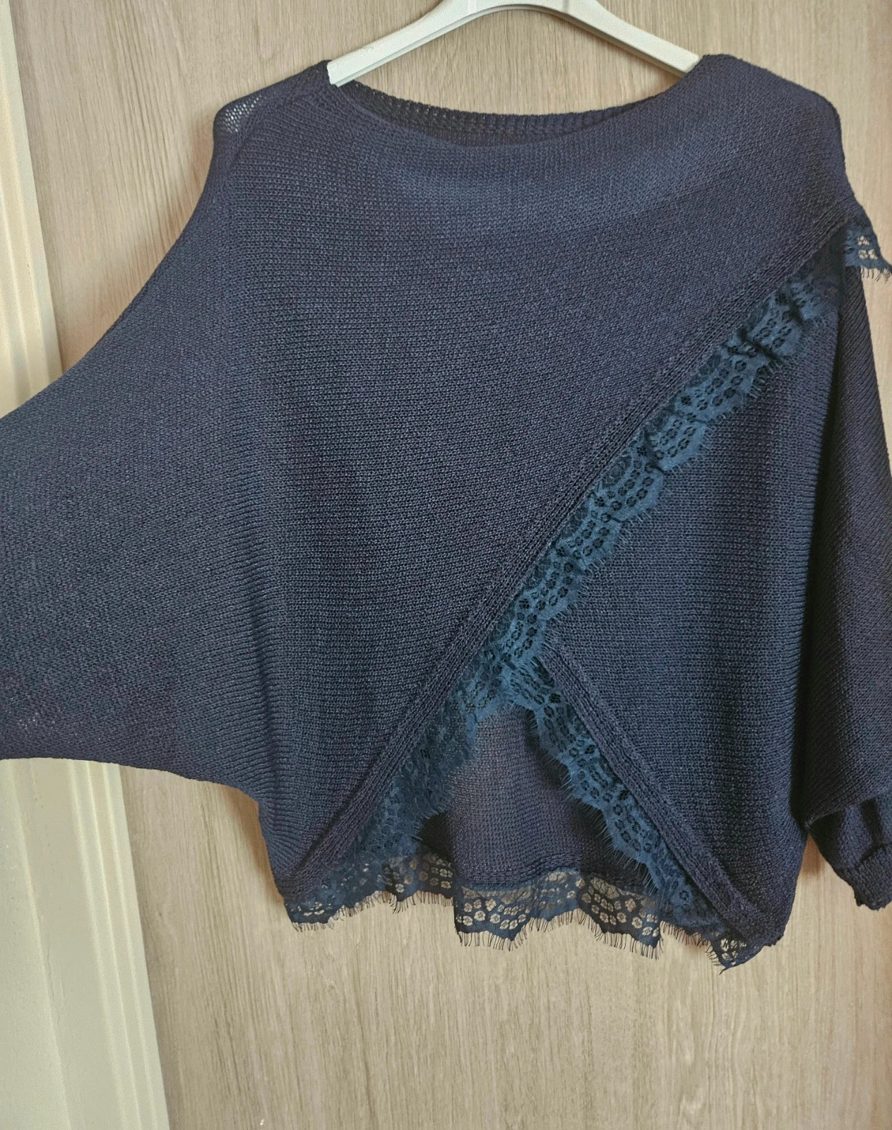 💙Magnifique top croisé, pull croisé dentelle, oversize , TU 36 au 44 - Made in Italy💙 – Boutique Parisienne – taille XL / 42 / 14 3
